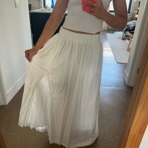Linen White Maxi Skirt
